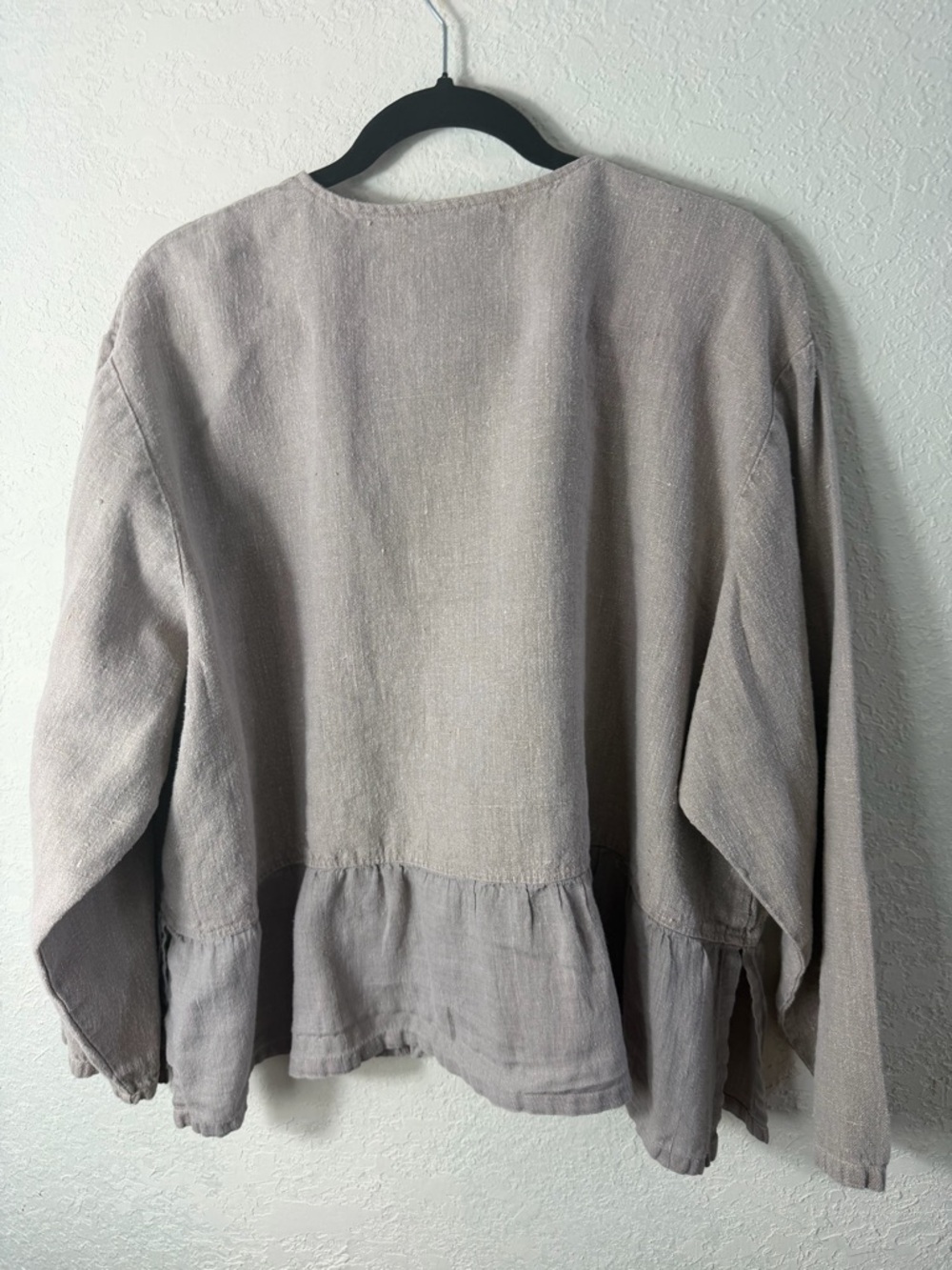 Old Friends Free People Linen Tunic Blouse Sz L - Picture 2 of 4
